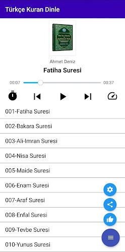 Türkçe Kuran Dinle-İnternetsiz Скриншот 1