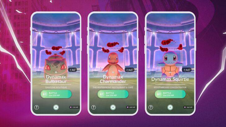 Pokemon Go Articuno, Zapdos und Moltres Dynamax Formulare werden jeweils eine Woche verfügbar sein