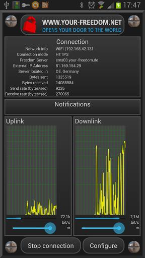 Your Freedom VPN Client Schermafbeelding 2