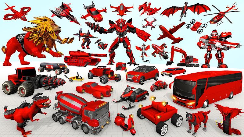 獅子機器人汽車遊戲：機器人遊戲 螢幕截圖 1