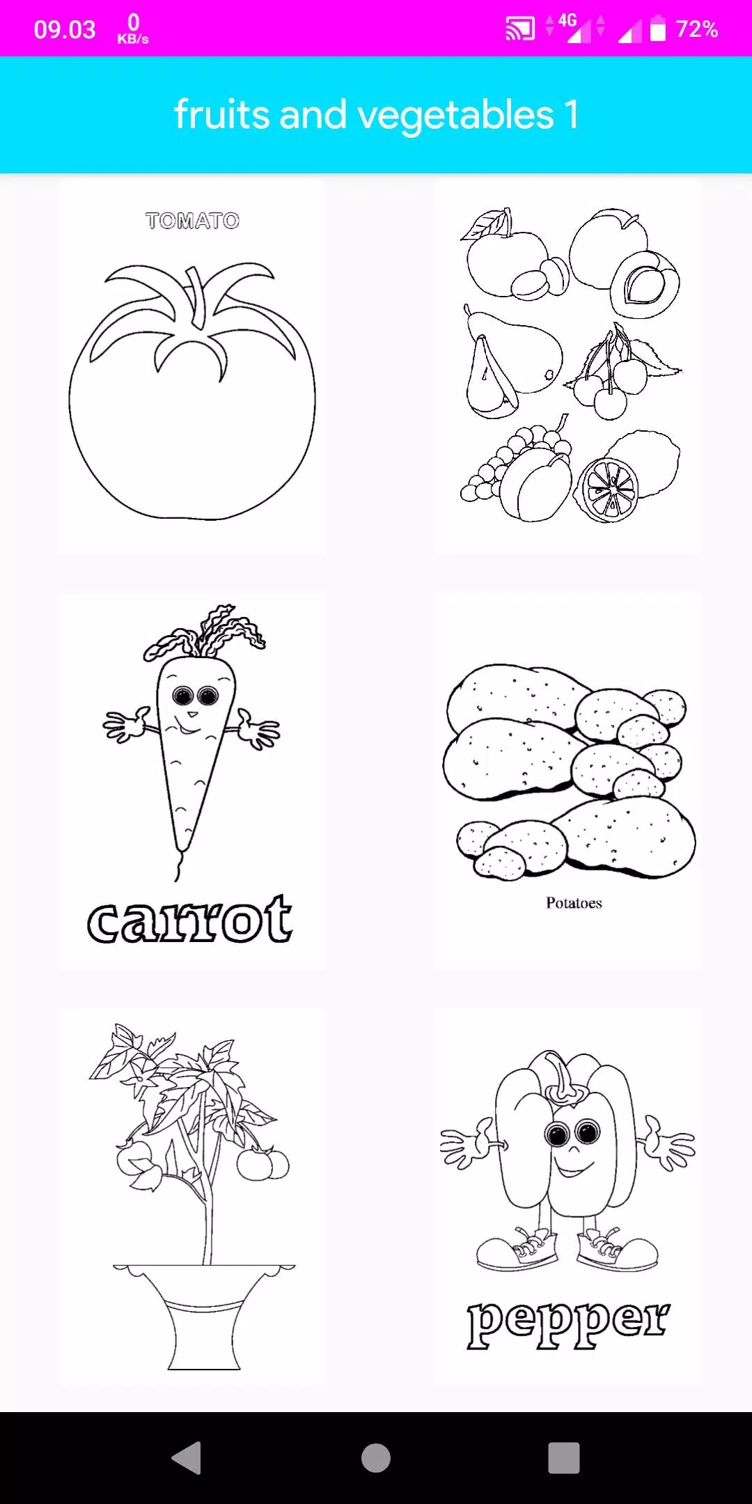 Coloring Fruits And Vegetables 螢幕截圖 2