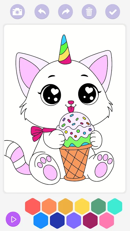 Unicorn Cat Coloring Book Captura de tela 0