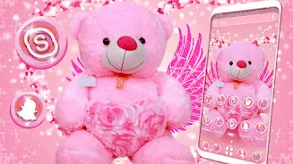 Pink Teddy Bear Theme应用截图第1张