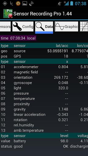 Sensor Recording Lite 螢幕截圖 2