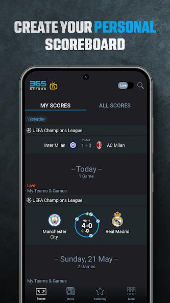 365Scores: Live Scores & News Screenshot 1