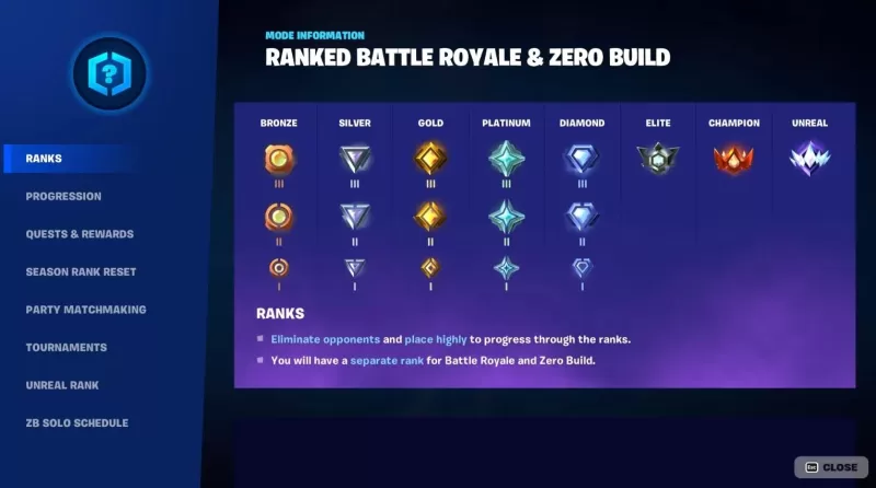 Fortnite移动排名指南 - 所有等级，奖励和策略