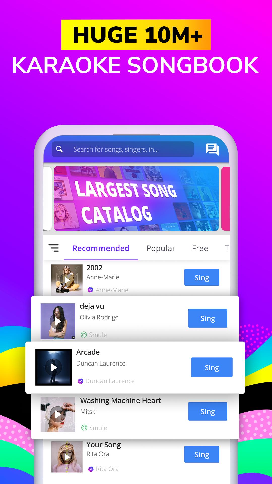 Smule: 무제한으로 노래하고 녹음하는 노래방 스크린샷 2