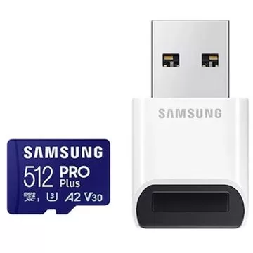 Samsung Pro Plus 512GB Micro SDXC卡與USB閱讀器