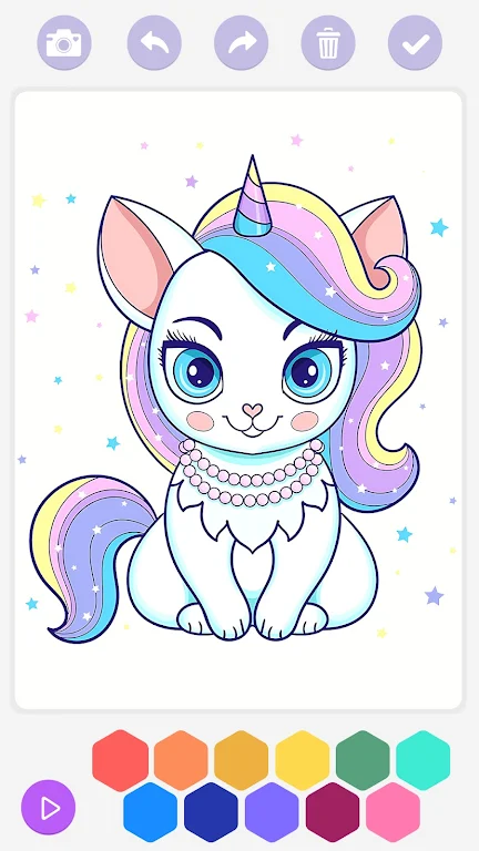 Unicorn Cat Coloring Book Captura de tela 2