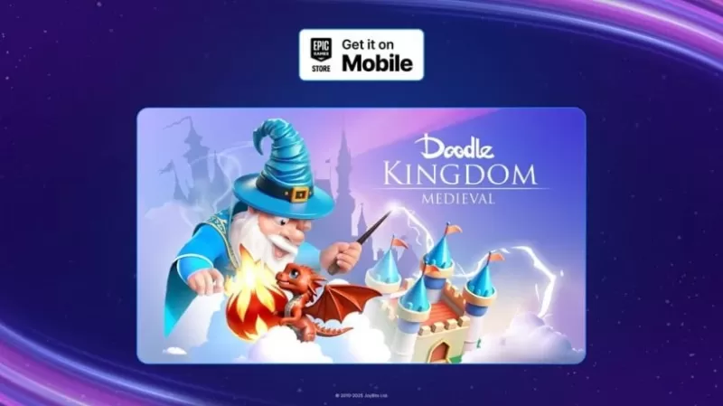 Doodle Kingdom Promosyon Görüntüsü Bir Sihirbazda Bir Ejderhada Asasını Sallar