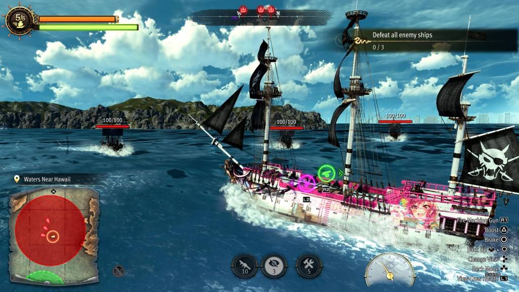 Combate naval en Like A Dragon: Pirate Yakuza en Hawaii