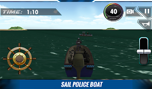 Police Boat Shooting Games 3D Captura de pantalla 3