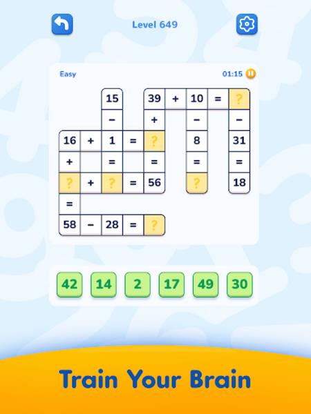 Math Crossword ဖန်သားပြင်ဓာတ်ပုံ 3