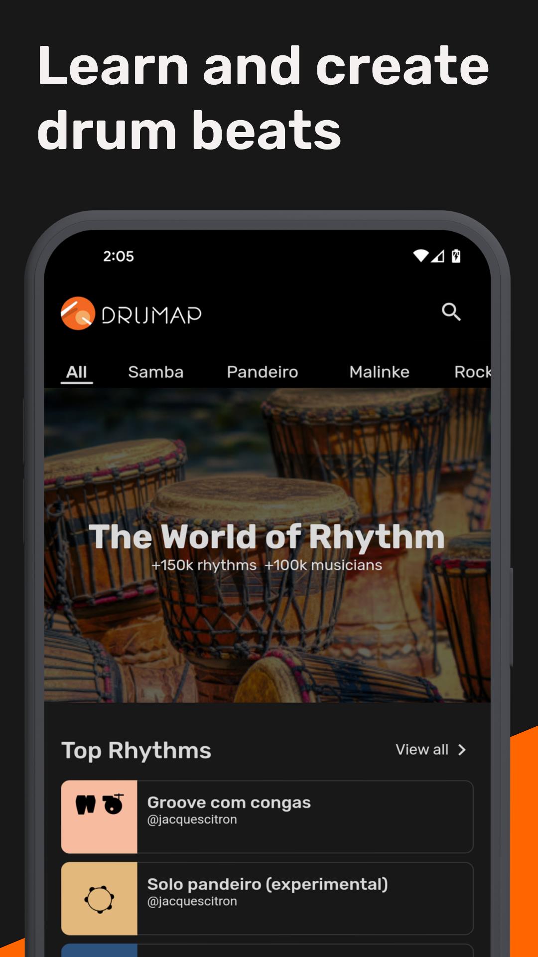 Drumap. The World of Rhythm स्क्रीनशॉट 0