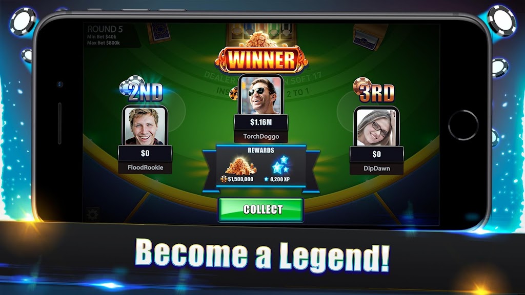 Blackjack Legends: 21 Online Multiplayer Casino 스크린샷 3