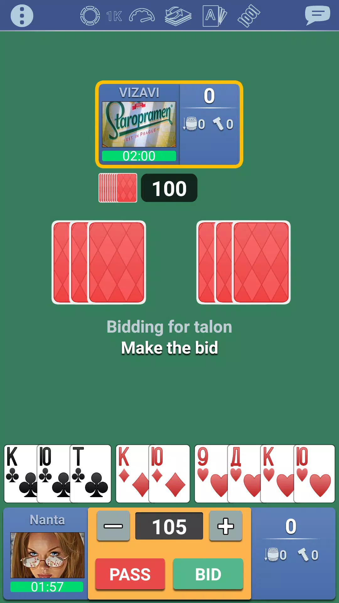 Thousand 1000 Online card game Screenshot 2