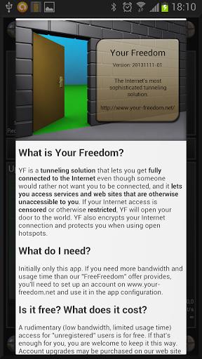 Your Freedom VPN-Client Screenshot 1