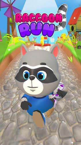 Schermata Raccoon Fun Run: Running Games 2