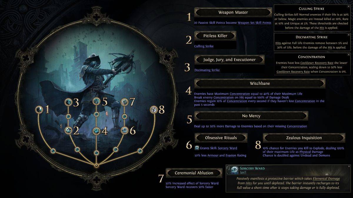 Mercenary Witchhunter Ascendancy Skilltree in Path of Exile 2