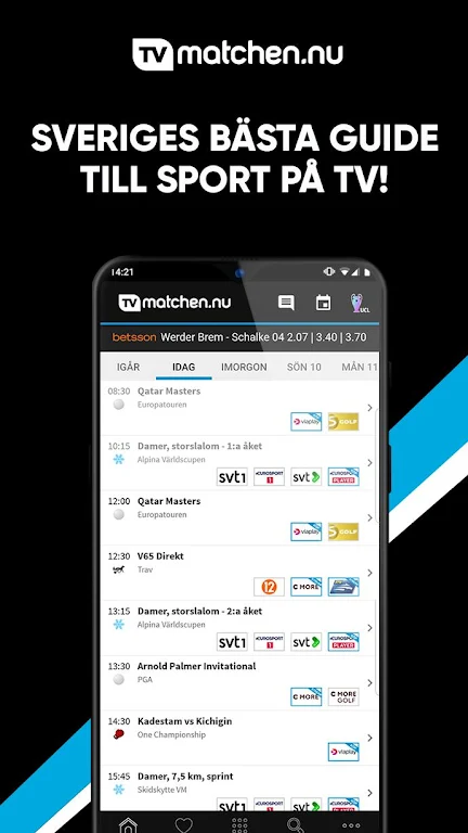 TVmatchen.nu - sport på TV应用截图第0张