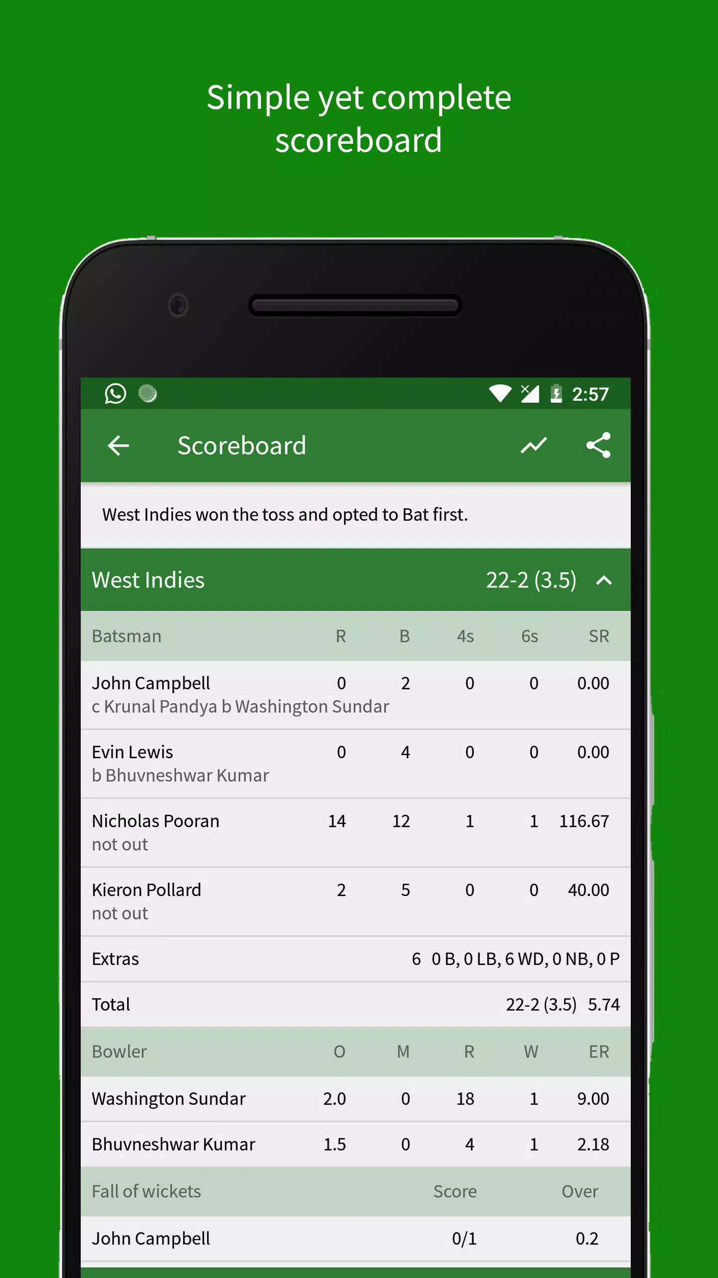 Cricket Scorer Скриншот 2
