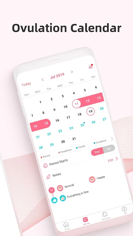 PinkBird Period Tracker Скриншот 1