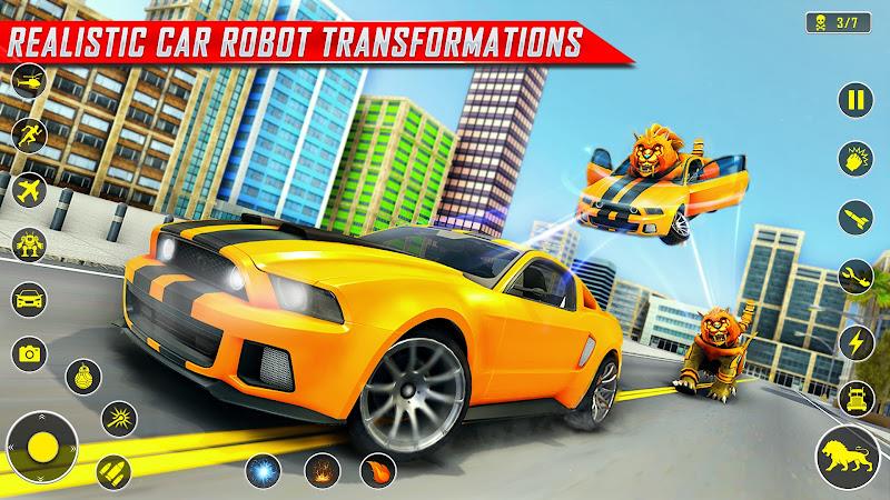 獅子機器人汽車遊戲：機器人遊戲 螢幕截圖 3