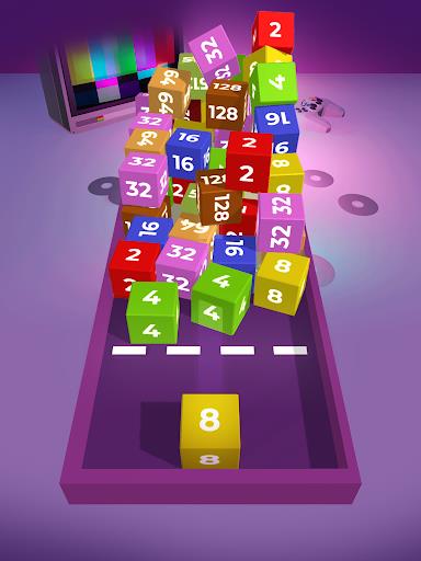 Chain Cube 2048: 3D merge game Screenshot 0