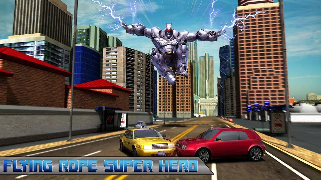 Flying Rope Hero Robot Fight Simulator Capture d'écran 0