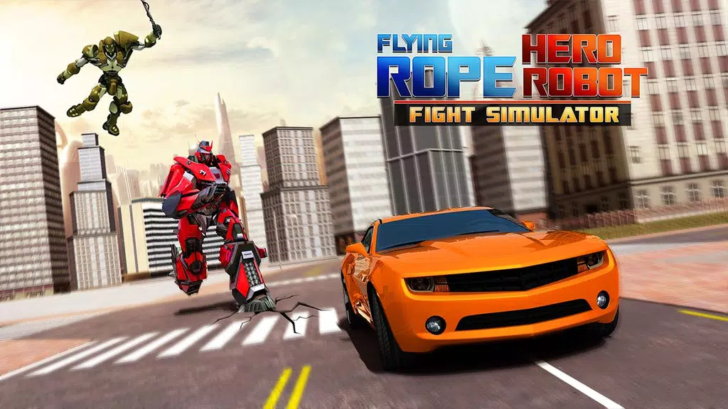 Flying Rope Hero Robot Fight Simulator Capture d'écran 1