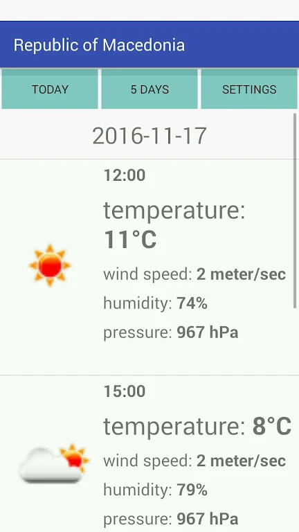 Republic of Macedonia Weather ภาพหน้าจอ 0