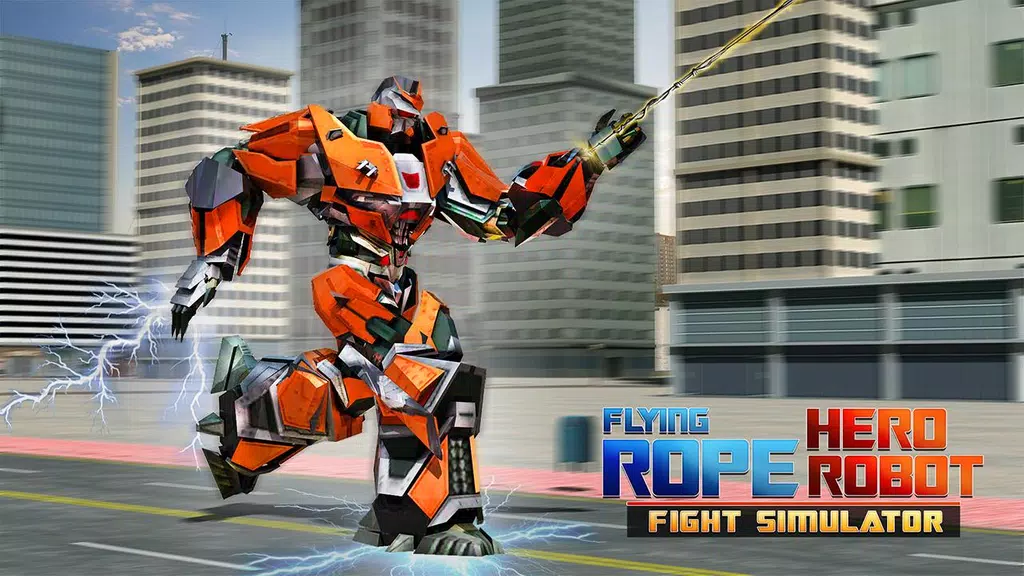 Flying Rope Hero Robot Fight Simulator Capture d'écran 2