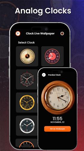 Analog Clock Wallpaper：3DClock ภาพหน้าจอ 0