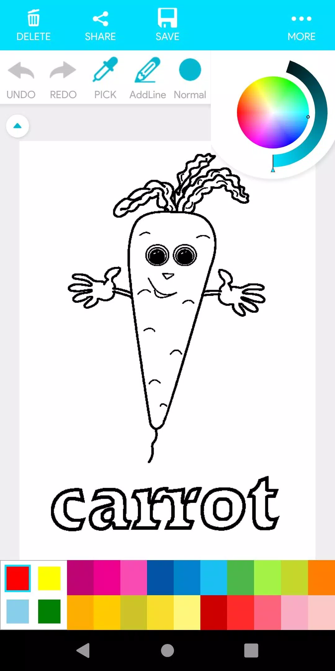 Coloring Fruits And Vegetables 螢幕截圖 3
