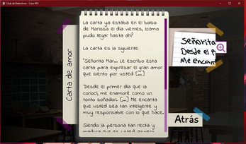 Club de Detectives - Caso 01 (novela visual) Screenshot 2