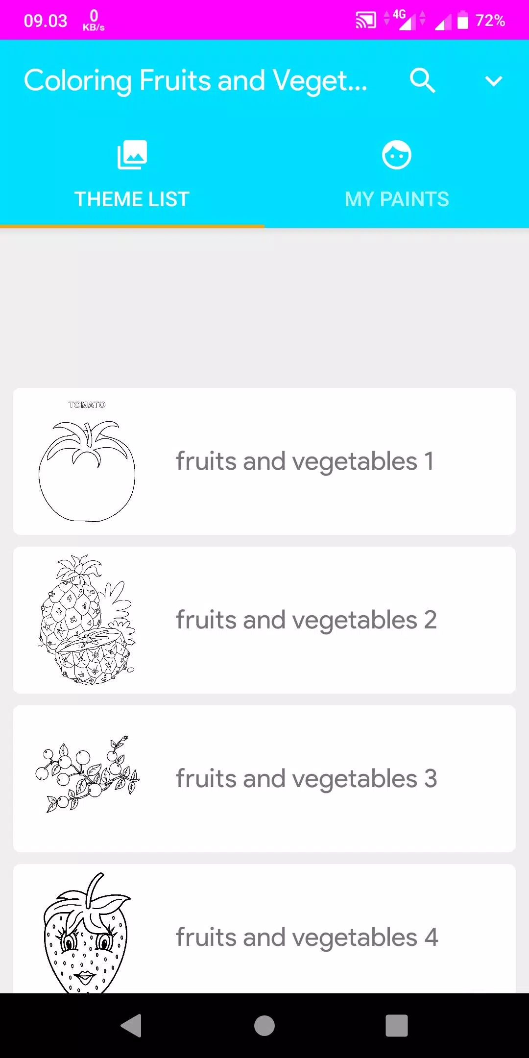 Coloring Fruits And Vegetables 螢幕截圖 0